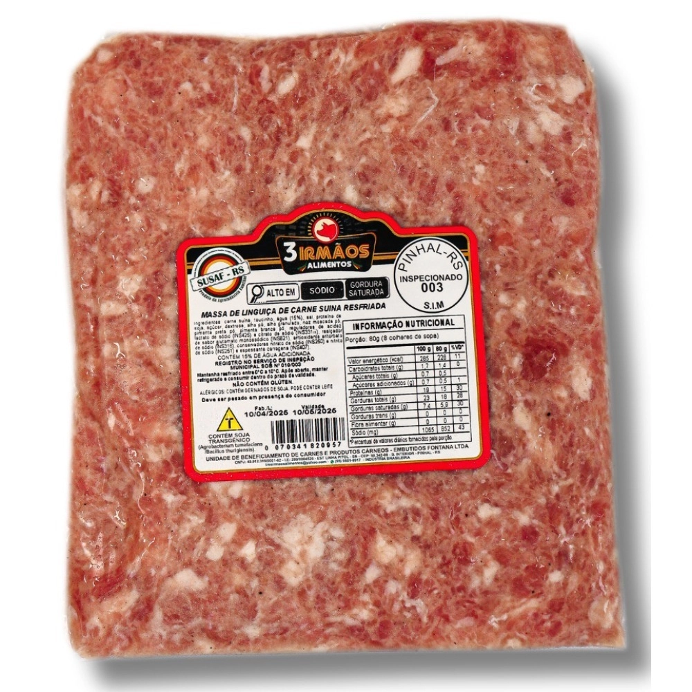 CARNE SUINA MOIDA TEMPERADA 500g (massa de chapão)