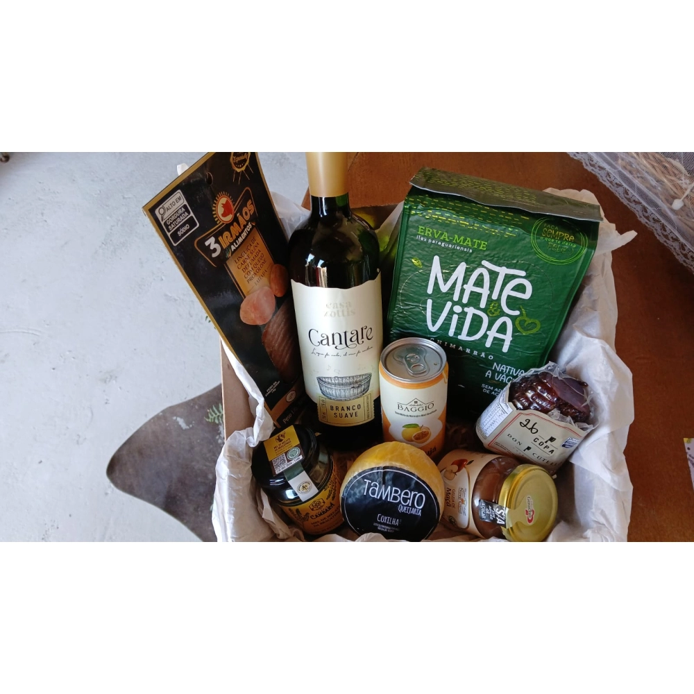 Cesta Sabor Gaúcho — 8 itens selecionados (Alcoólico)