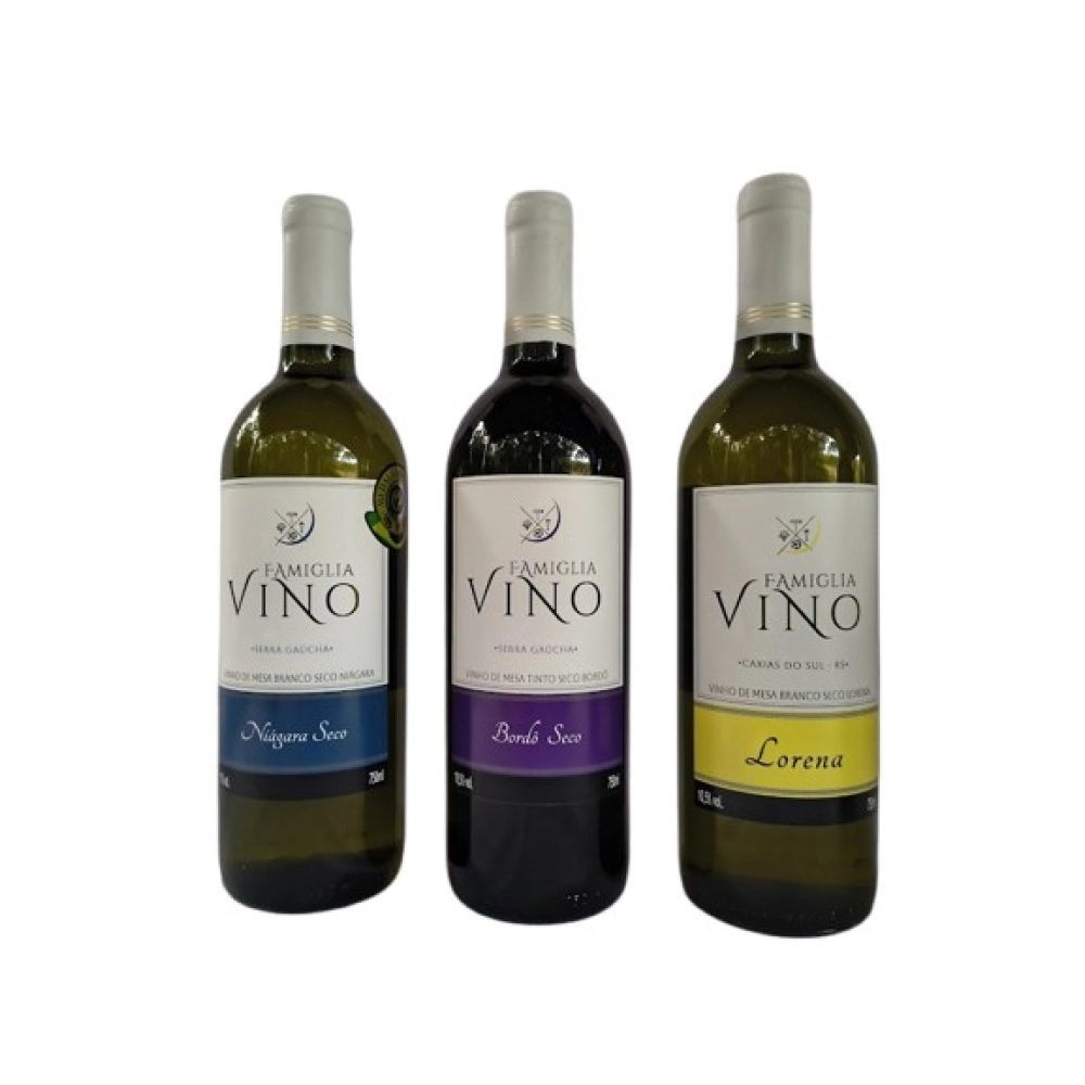 Combo  Vinho Seco _ 3 garrafas de 750 ml _ Famiglia Vino