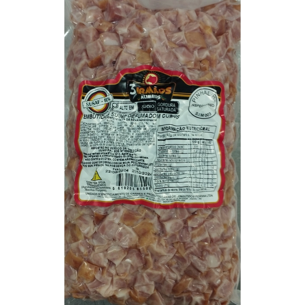Embutido Suíno Defumado em Cubos (Com Pernil Magro)