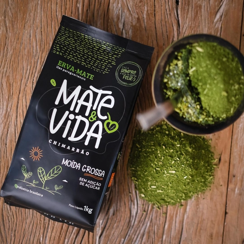 Erva-Mate Moída Grossa embalagem laminada 1 Kg (Caixa com 10 unidades)