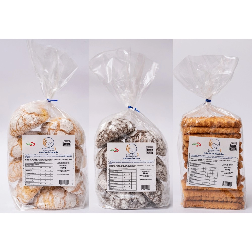 Kit Bolacha Sortido com 6 pacotes  de 250g 