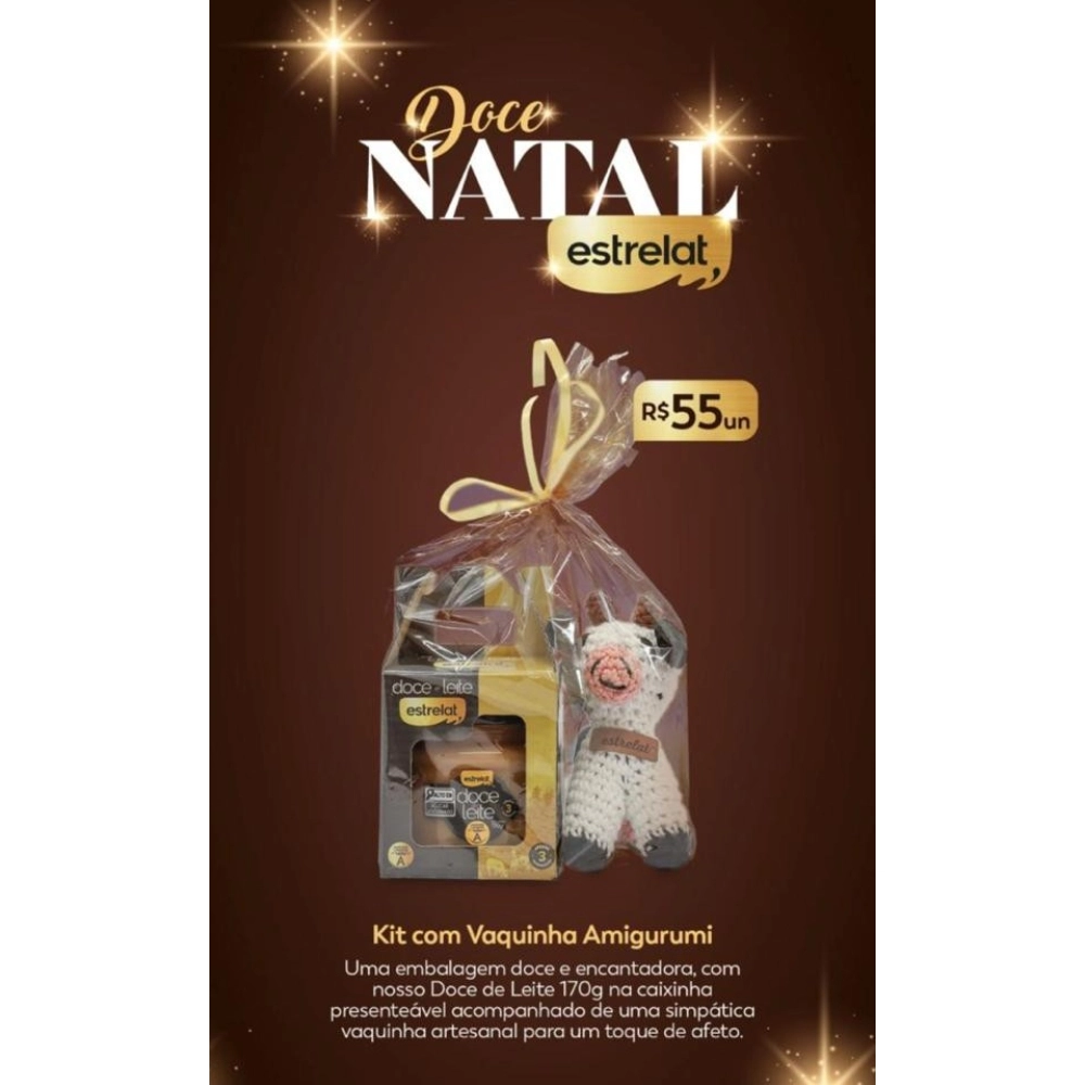 Kit doce de leite 170g e Vaquinha de Amigurumi