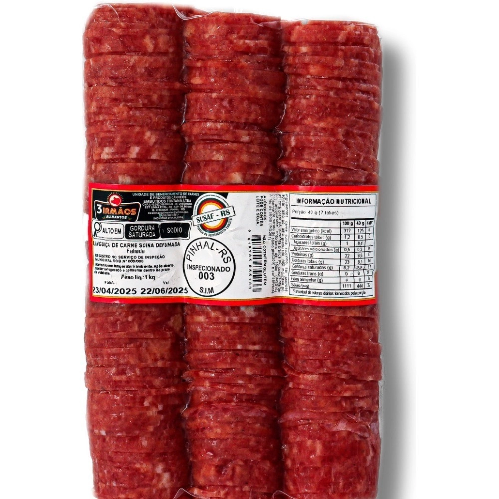 LINGUIÇA DEFUMADA FATIADA 1 kg