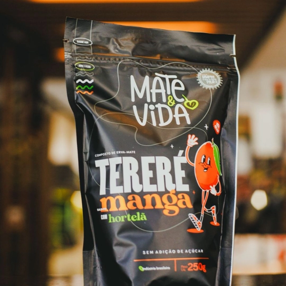Mate&Vida Composto de Erva-Mate para Tereré sabor Manga e Hortelã 250 g (Caixa com 10 unidades)