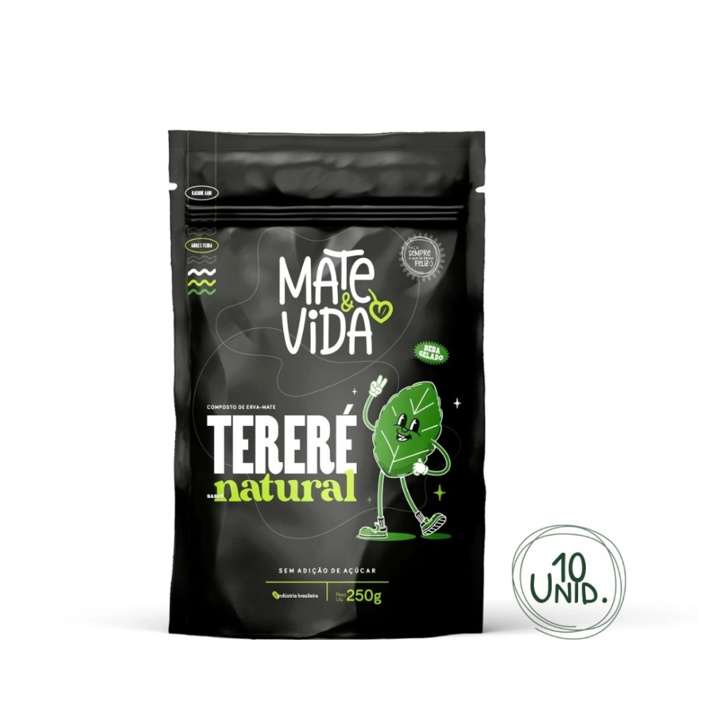 Mate&Vida Composto de Erva-Mate para Tereré sabor Natural 250 g (Caixa com 10 unidades)